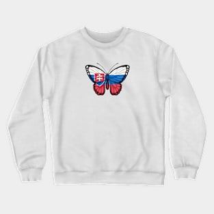 Slovakian Flag Butterfly Crewneck Sweatshirt